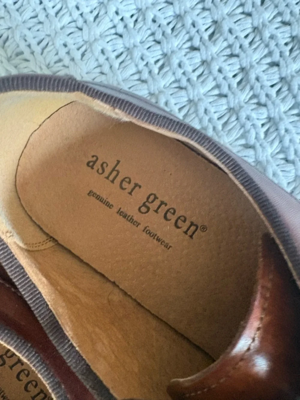 Asher Green Brown Leather Derby Shoes for Men size 10 worn once